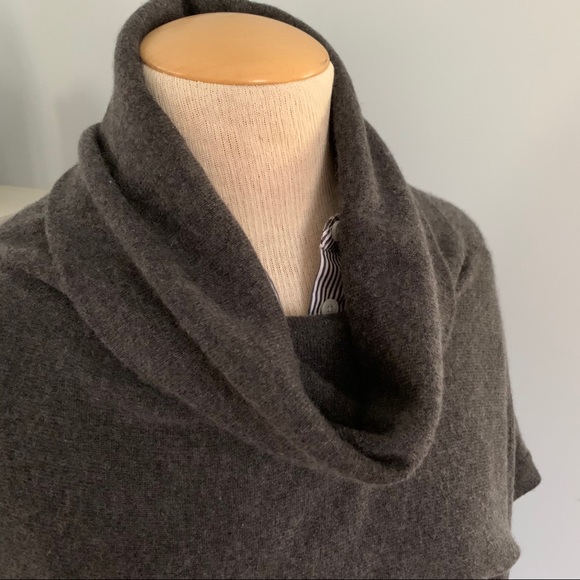 DemyLee Cashmere cowl neck sweater gray RARE! Pullover style short sleeve /vest - Picture 7 of 8